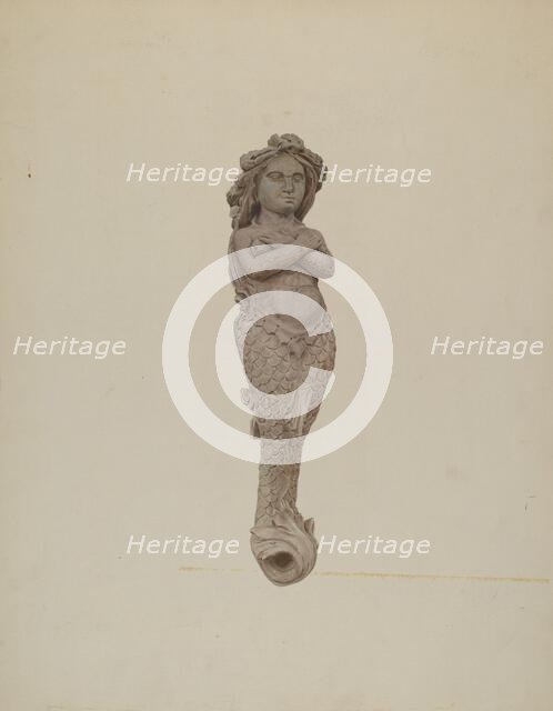 Figurehead: Mermaid, c. 1942. Creator: Lucille Chabot.