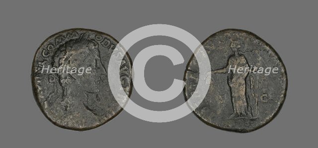 Sestertius (Coin) Portraying Emperor Commodus, December 177-December 178. Creator: Unknown.
