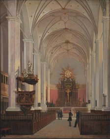 The interior of Trinity Church, 1838. Creator: Christian Olavius Zeuthen.