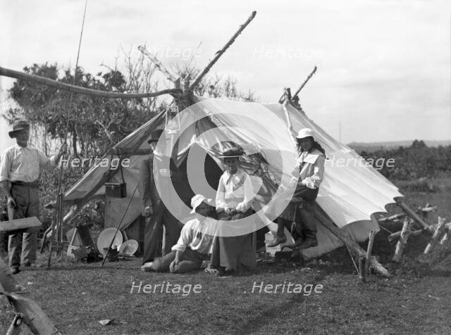 L’Estrange and others family camping trip, Tweed River (N.S.W), c1904. Creator: Robert Augustus Henry L'Estrange.