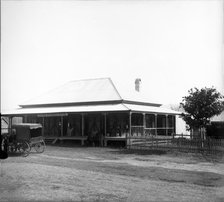 Upper Coomera Hotel - horse drawn wagon in front of hotel, 1888. Creator: Robert Augustus Henry L'Estrange.