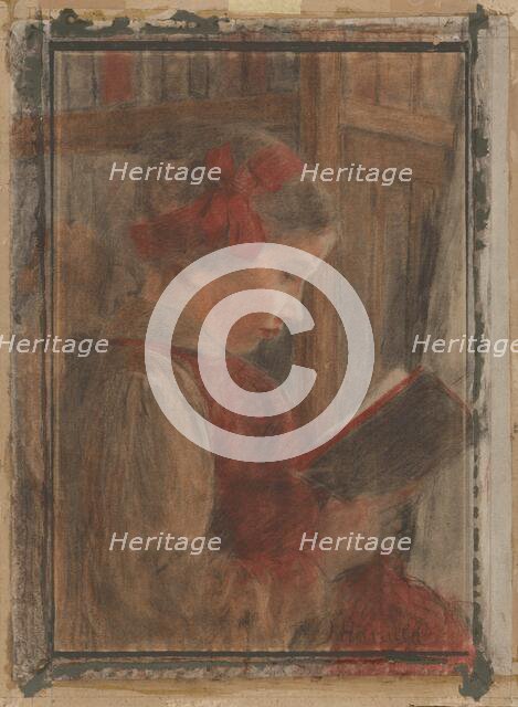 Girl with a book, 1905-1910. Creator: Jozef Hanula.