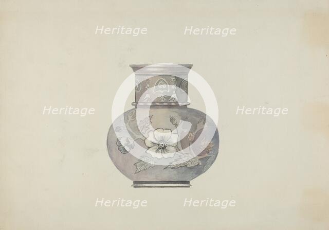 Pewter Spoon Holder, c. 1937. Creator: Beulah Bradleigh.