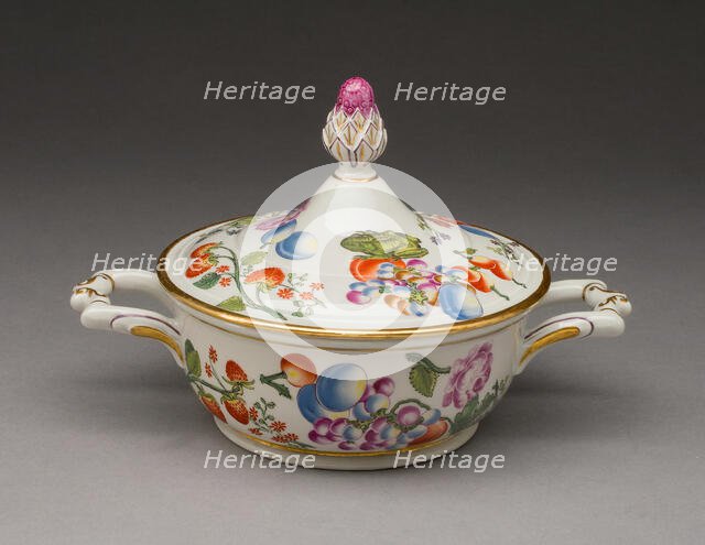 Covered Bowl, Vienna, c. 1735. Creator: Du Paquier Porcelain Manufactory.