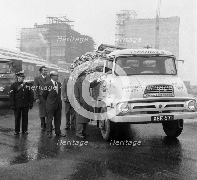 Lorry in front of the new Spillers Animal Food mill, Gainsborough, Lincolnshire, 1960. Artist: Michael Walters