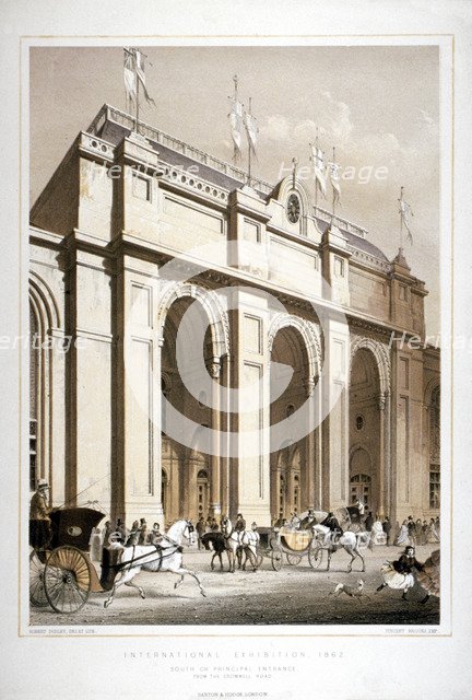 Site of the 1862 International Exhibition, Cromwell Road, Kensigton, London, 1862. Artist: Robert Dudley