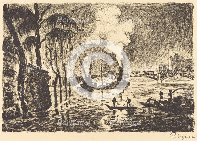 The Flooded Seine in 1910 (La Seine en crue, en 1910), 1923. Creator: Paul Signac.