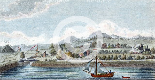 Basin of the Caledonian Ship Canal at Muirtown near Inverness, Scotland, 1822. Artist: Unknown