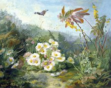 Wild Flowers and Butterfly, 1858. Creator: Jean Marie Reignier.
