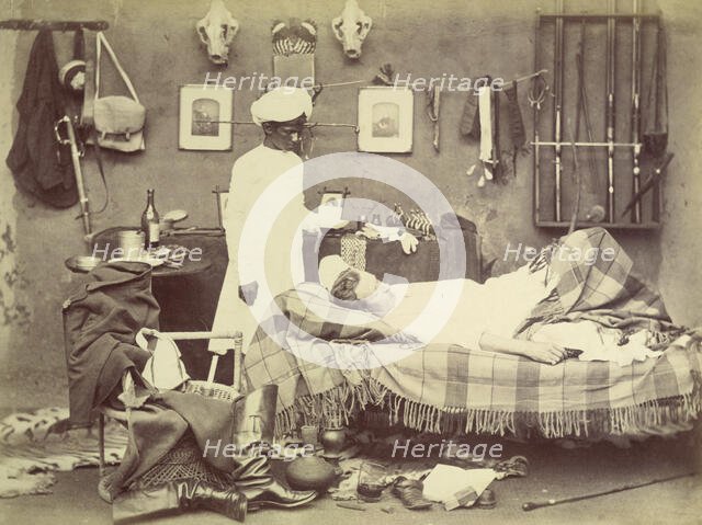 Indian servant and master, 1870s. Creator: Willoughby Wallace Hooper.