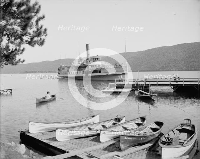 Boat house at Roger's Slide, Lake George, N.Y., between 1900 and 1910. Creator: William H. Jackson.