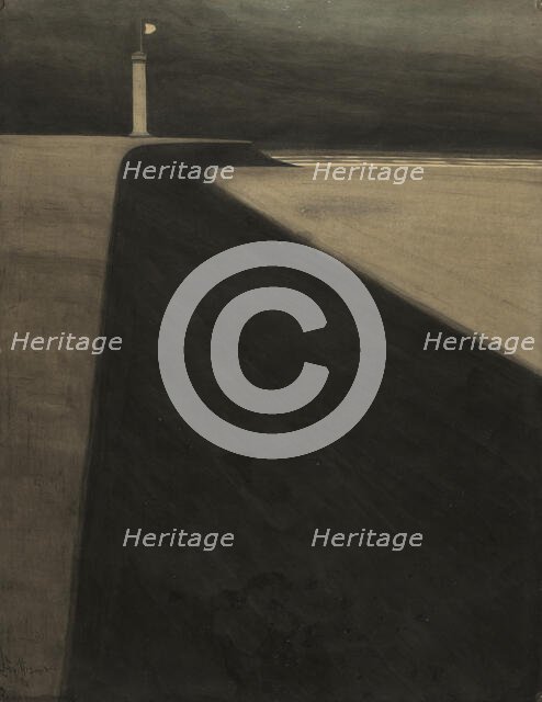 Lighthouse on the dike, 1908. Creator: Spilliaert, Léon (1881-1946).