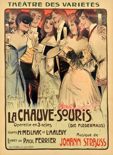 Poster for the operetta Die Fledermaus (The Flittermouse or The Revenge of the Bat) by Johann Straus Creator: Dola (Edmond Vernier), Georges (1872-1950).
