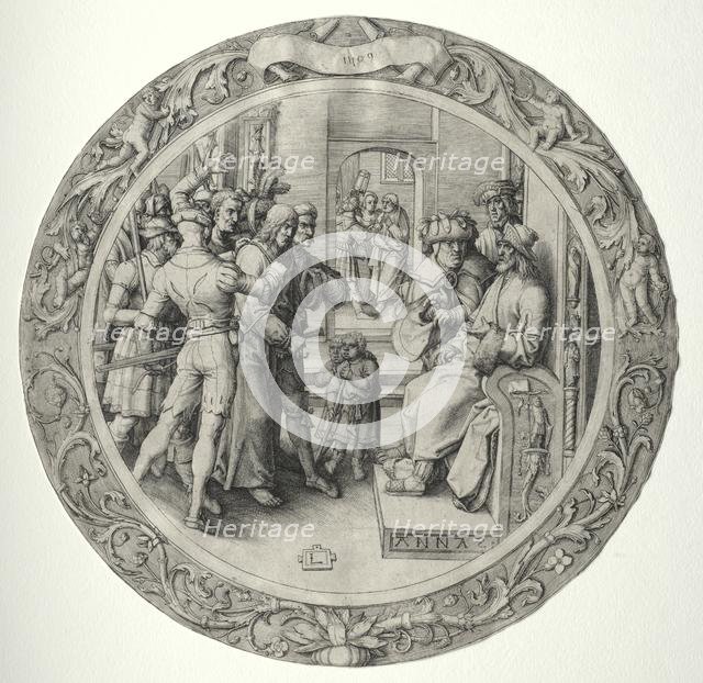 The Round Passion: Christ before the High Priest, 1509. Creator: Lucas van Leyden (Dutch, 1494-1533).