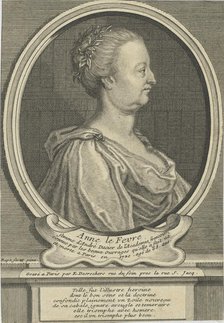 Portrait of Anne Dacier née Le Fèvre (1647-1720) , ca 1720. Creator: Desrochers, Étienne-Jehandier (1668-1741).