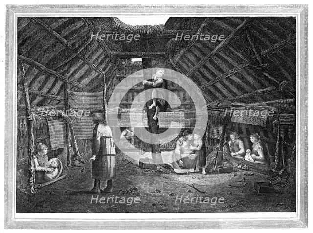 'Inside of a House in Oonalashka', c1776-1779.Artist: Walker