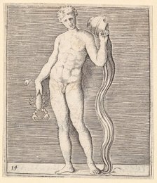Man with Crayfish and Urn of Water, published ca. 1599-1622. Creator: Unknown.