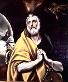  'The Tears of St. Peter' 1600, oil by El Greco.