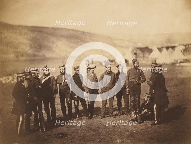 Major Burton and Officers of the 5th Dragoon Guards, 1855. Creator: Roger Fenton.