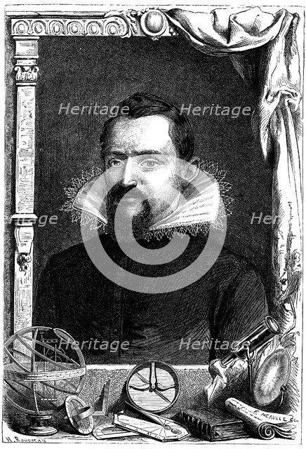 Johannes Kepler, German astronomer, c1600, (c1870). Artist: Unknown