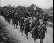 Irish Free State Soldiers Marching Along a Road, 1922. Creator: British Pathe Ltd.