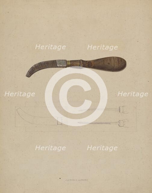 Wooden Peg File, c. 1937. Creator: Lloyd Charles Lemcke.