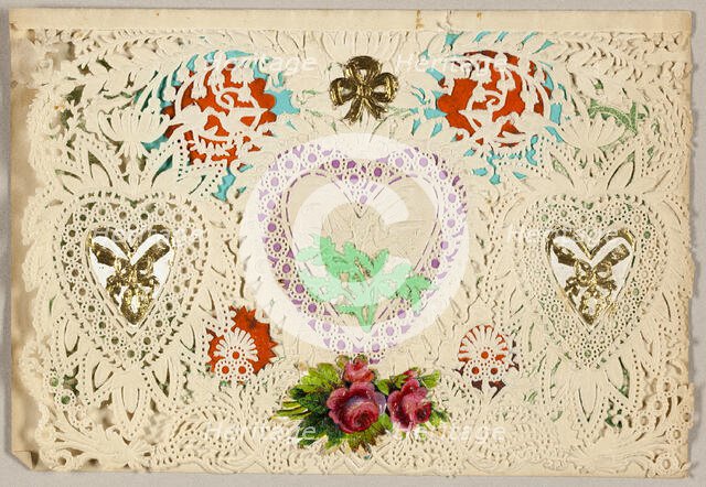 Untitled Valentine (Three Hearts), c.1865. Creator: Berlin & Jones.