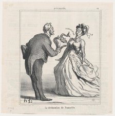 La declaration de Damoclés, 1870. Creator: Honore Daumier.