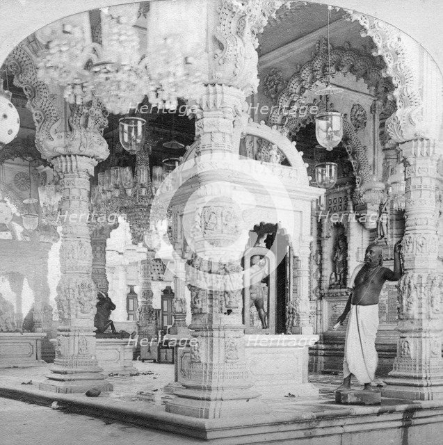 Interior of the temple of Babulnath, Bombay, India, 1901.Artist: BW Kilburn