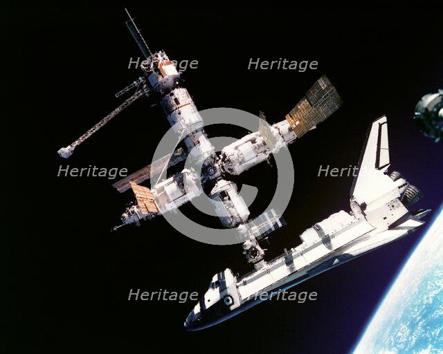 Atlantis Docked to Mir, 1995. Creator: NASA.