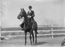 Horse Shows - Miss Harriet T. Wadsworth, 1911. Creator: Harris & Ewing.