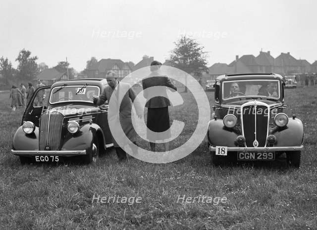 Standard Flying Ten and Standard Ten at the Standard Car Owners Club Gymkhana, 8 May 1938. Artist: Bill Brunell.
