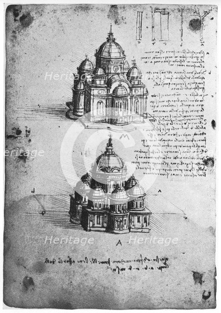 Designs for a central church, c1488-1490 (1954).Artist: Leonardo da Vinci
