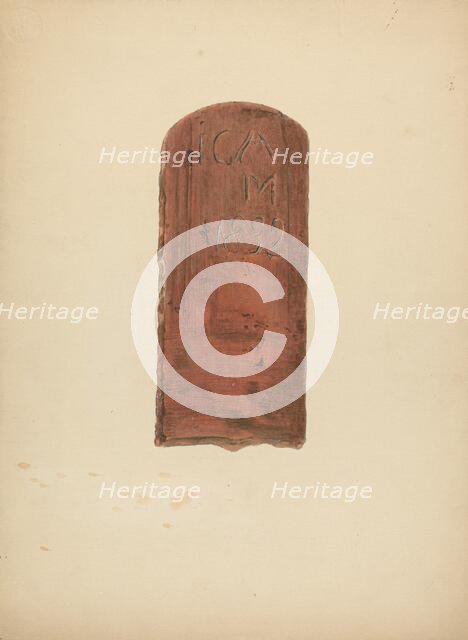 Zoar Pottery Roof Tile, c. 1941. Creator: Ralph Russell.