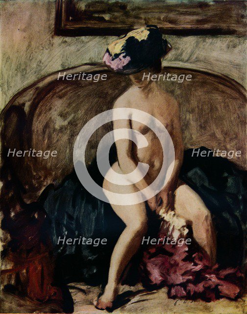 'Seated Nude: The Black Hat', c1900. Artist: Philip Wilson Steer.