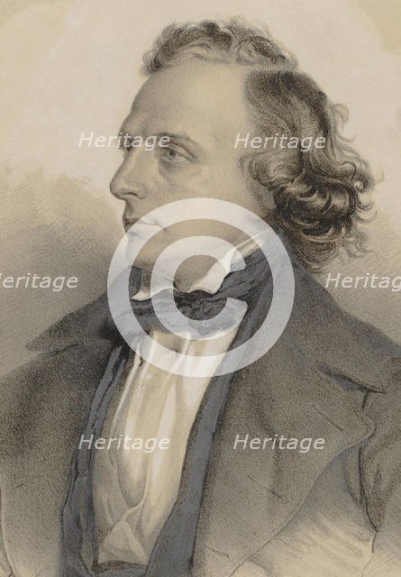 Portrait of the pianist and composer Henry Litolff (1818-1891) , 1849. Creator: Brüggemann, Theodor (1822-1888).