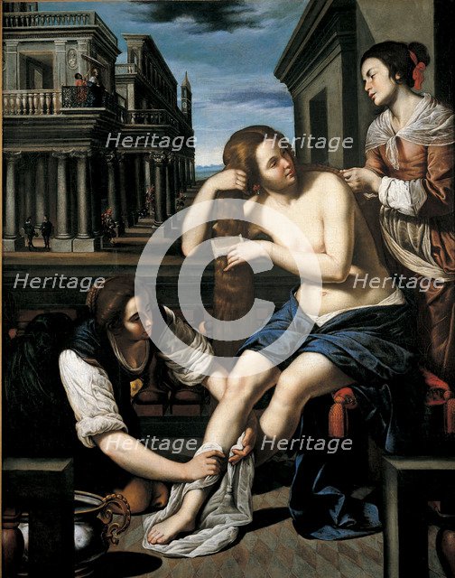 Bathsheba at Her Bath, ca 1637. Artist: Cavallino, Bernardo (1616-1656)