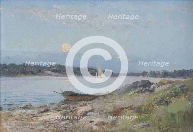 Moon Rising in the Skerries. Creator: Konrad Simonsson.