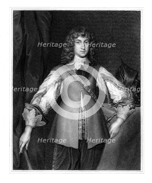 Prince Rupert, Royalist cavalry commander of the English Civil War, (19th century).Artist: J Cochran