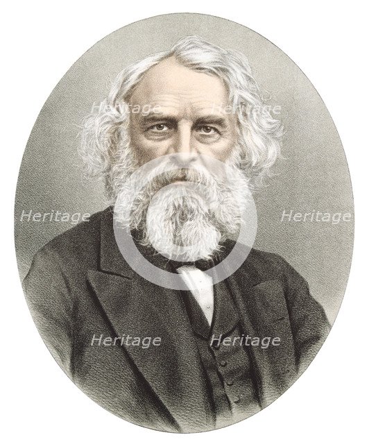 Henry Wadsworth Longfellow, American poet and teacher, c1880. Artist: Anon