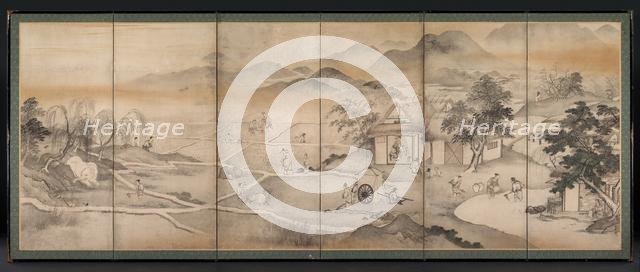 Emperor Yao Visiting Yu Chonghua, mid- to late 1600s. Creator: Kusumi Morikage (Japanese, c. 1620-c. 1690).