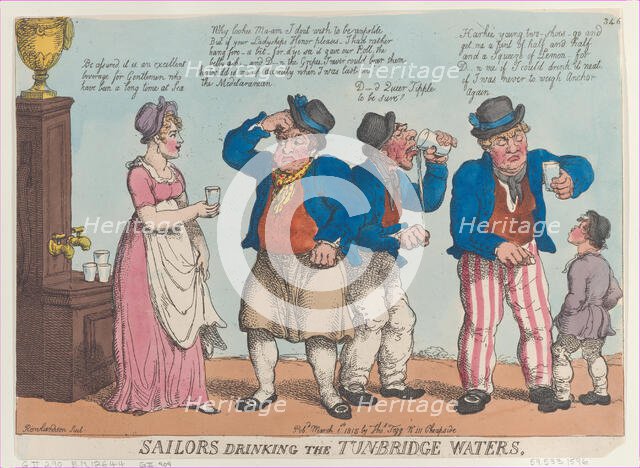 Sailors Drinking the Tunbridge Waters, March 1, 1815., March 1, 1815. Creator: Thomas Rowlandson.