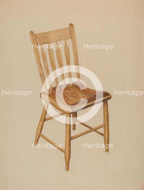 Kitchen Chair (plank bottom), c. 1941. Creator: Sydney Roberts.