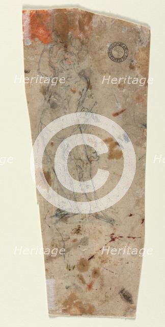 Sketch of an Armoured Male Figure, 1600s. Creator: Anonymous.