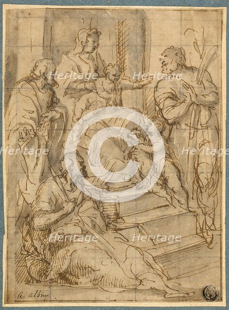 Holy Family with the Infant Saint John the Baptist and Two Male Saints, n.d. Creator: Alessandro Albini.