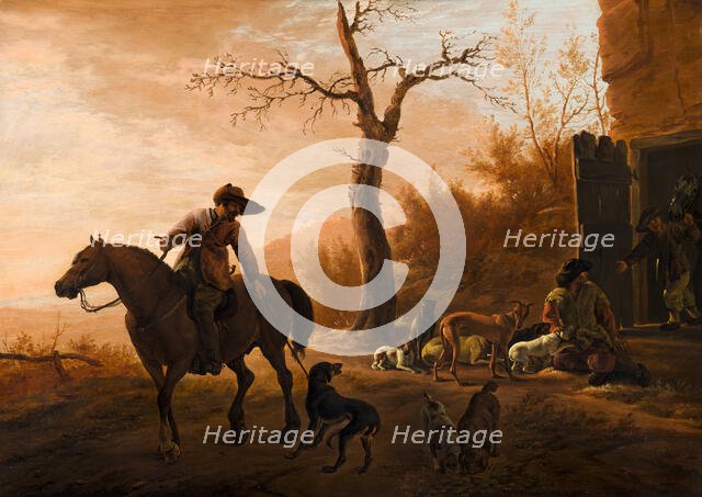 Landscape with Hunters, 1640. Creator: Pieter van Laer.