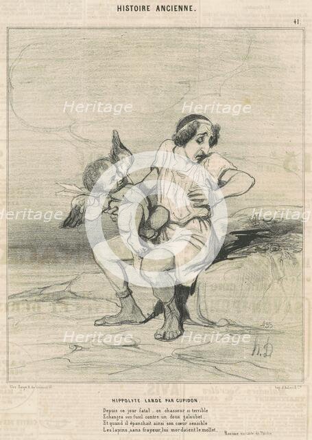Hippolyte lardé par Cupidon, 19th century. Creator: Honore Daumier.