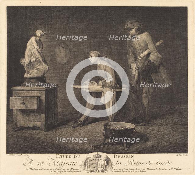 Etude du dessin (The Drawing Lesson), 1757. Creator: Jacques Philippe Le Bas.