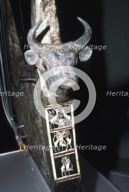 Bull's Head on Sounding Box of Harp, Royal Tombs of Ur, c2500 BC. Artist: Unknown.