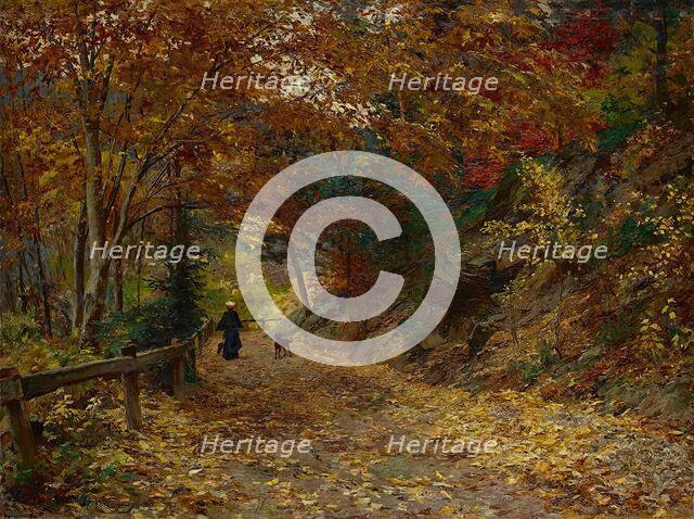 Falling leaves, 1899. Creator: Olga Wisinger-Florian.